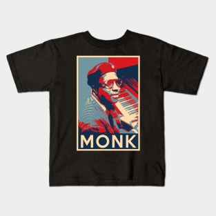 Thelonious Monk Hope Poster - Sizes of Jazz History Kids T-Shirt